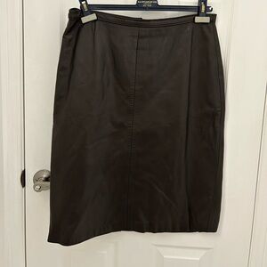 Vintage Genuine Leather, Brown Skirt, Sz M